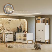 Quarto de Bebê Fantasia Completo Qmovi Branco Acetinado + Colchão Gazin