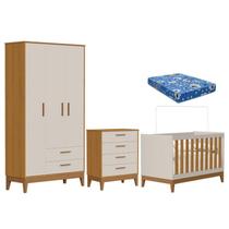 Quarto de Bebê Flip com Cômoda Gaveteiro Areia Acetinado Savana com Colchão Ortobom - Reller Quarto de Bebê Flip com Cômoda Gaveteiro Areia Acetinado Savana com Colchão Ortobom - Reller