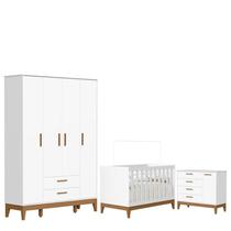Quarto de Bebê Flip com Cômoda Sapateira Branco Acetinado - Reller Quarto de Bebê Flip com Cômoda Sapateira Branco Acetinado - Reller