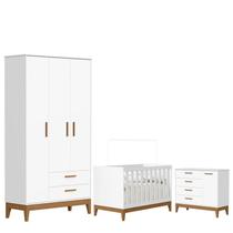 Quarto de Bebê Flip e Cômoda Sapateira Branco Acetinado - Reller
