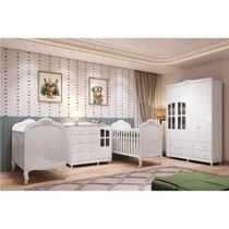 Quarto de Bebê Gêmeos 2 Berços Guarda-Roupa e Cômoda Janelada 100% MDF Maya Clássico Espresso Móveis Branco/Brilho Quarto de Bebê Gêmeos 2 Berços Guarda-Roupa e Cômoda Janelada 100% MDF Maya Clássico Espresso Móveis Branco/Brilho