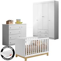 Quarto De Bebe Guarda Roupa Comoda Mdf - Berço e colchão