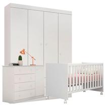 Quarto de Bebê Helena com Berço Doce Sonho Branco Brilho - Phoenix