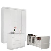 Quarto de Bebê Helena com Berço Multifuncional Selena Branco Brilho Phoenix