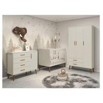 Quarto de Bebê Isis 3 Portas Areia Acetinado - Reller