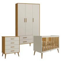 Quarto de Bebê Isis 3 Portas com Gaveteiro Areia Acetinado Savana - Reller