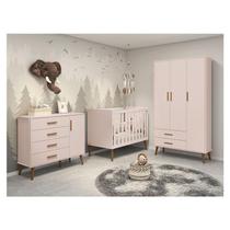 Quarto de Bebê Isis 3 Portas Rosa Acetinado - Reller