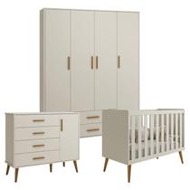Quarto de Bebê Isis 4 Portas Areia Acetinado - Reller