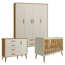 Quarto de Bebê Isis 4 Portas Areia Acetinado Savana - Reller