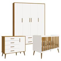 Quarto de Bebê Isis 4 Portas Branco Acetinado Savana - Reller