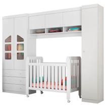 Quarto de Bebê Modulado 4 Peças Eloísa e Berço Branco - Phoenix Baby