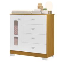 Quarto de Bebê New Katatau Branco Acetinado Savana com Colchão Gazin Reller