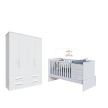 Quarto de Bebe Peroba Berço Multifuncional Beni Charlo MDF - Quarto de Bebe Peroba Berço Multifuncional Beni Charlo MDF -