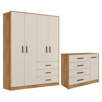 Quarto de Bebe Pérola com Guarda Roupa e Cômoda - Peternella