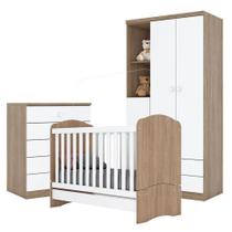 Quarto De Bebê Pique-esconde Com Berço Bala De Menta Rústico Branco - Henn Quarto De Bebê Pique-esconde Com Berço Bala De Menta Rústico Branco - Henn