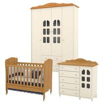 Quarto de Bebê Provence Slim 4 Portas Off White Freijó Matic