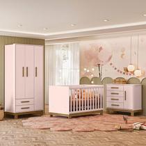 Quarto de Bebê Q Encanto Slim Ambiente Rosa Acetinado Qmovi