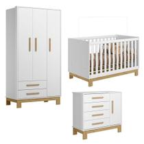 Quarto De Bebê Q Encanto Slim Branco Acetinado - Qmovi Quarto De Bebê Q Encanto Slim Branco Acetinado - Qmovi