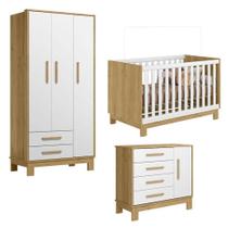 Quarto De Bebê Q Encanto Slim Freijó Toq Branco Acetinado - Qmovi