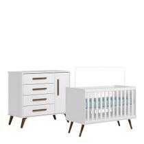Quarto de Bebê Qencanto com Cômoda e Berço Qmovi Branco Acetinado Quarto de Bebê Qencanto com Cômoda e Berço Qmovi Branco Acetinado