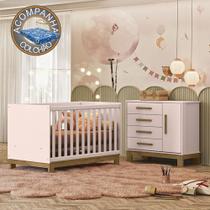 Quarto de Bebê Qencanto Slim com Cômoda 4355 e Berço 4315 Qmovi Rosa Acetinado + Colchão Ortobom Quarto de Bebê Qencanto Slim com Cômoda 4355 e Berço 4315 Qmovi Rosa Acetinado + Colchão Ortobom