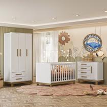 Quarto de Bebê Qencanto Slim Completo Qmovi Branco Acetinado + Colchão Ortobom Quarto de Bebê Qencanto Slim Completo Qmovi Branco Acetinado + Colchão Ortobom