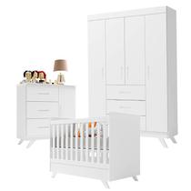 Quarto de Bebê Retro Maya com Berço Americano Vitória Branco Acetinado Canaã