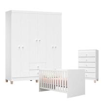 Quarto de Bebê Ternura Baby 6 Portas com Cômoda Gaveteiro Branco Brilho - Incorplac Quarto de Bebê Ternura Baby 6 Portas com Cômoda Gaveteiro Branco Brilho - Incorplac