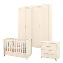 Quarto de Bebê Tutto New 4 Portas com Gaveteiro Off White - Matic Quarto de Bebê Tutto New 4 Portas com Gaveteiro Off White - Matic