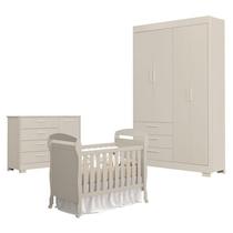 Quarto de Bebê Zaki com Berço Americano Danny Areia Acetinado - Reller Quarto de Bebê Zaki com Berço Americano Danny Areia Acetinado - Reller