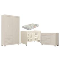 Quarto de Bebê Zaki e Berço Americano Evolution 4 em 1 Areia Acetinado com Colchão Gazin - Reller Quarto de Bebê Zaki e Berço Americano Evolution 4 em 1 Areia Acetinado com Colchão Gazin - Reller