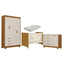 Quarto de Bebê Zaki e Berço Americano Evolution 4 em 1 Areia Acetinado Savana com Colchão Gazin - Reller Quarto de Bebê Zaki e Berço Americano Evolution 4 em 1 Areia Acetinado Savana com Colchão Gazin - Reller