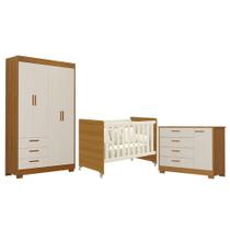 Quarto De Bebê Zaki E Berço Americano Evolution 4 Em 1 Areia Acetinado Savana - Reller