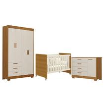 Quarto De Bebê Zaki E Berço Americano Evolution 4 Em 1 Areia Acetinado Savana - Reller