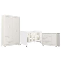 Quarto de Bebê Zaki e Berço Americano Evolution 4 em 1 Branco Acetinado - Reller Quarto de Bebê Zaki e Berço Americano Evolution 4 em 1 Branco Acetinado - Reller
