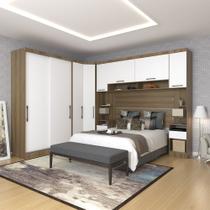 Quarto de Canto Casal com Guarda Roupas Cabeceira e Mesas de Cabeceira Paris Luciane Móveis Quarto de Canto Casal com Guarda Roupas Cabeceira e Mesas de Cabeceira Paris Luciane Móveis