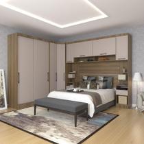 Quarto De Canto Casal - Guarda Roupas Cabeceira E Mesas