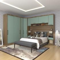 Quarto De Canto Casal - Guarda Roupas Cabeceira E Mesas