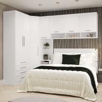 Quarto de Canto Queen com Guarda Roupas Cabeceira Alpes Luciane Móveis Quarto de Canto Queen com Guarda Roupas Cabeceira Alpes Luciane Móveis