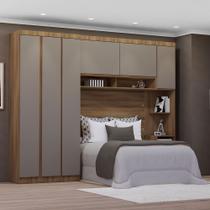 Quarto de Casal Com Guarda Roupa e Mesa de Cabeceira 284cm Veneza Luciane Móveis Quarto de Casal Com Guarda Roupa e Mesa de Cabeceira 284cm Veneza Luciane Móveis