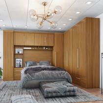 Quarto de Casal Completo 5 Peças 6 Portas 4 Gavetas com Maleiro Smart Plus Quarto de Casal Completo 5 Peças 6 Portas 4 Gavetas com Maleiro Smart Plus