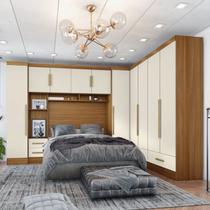 Quarto de Casal Completo 5 Peças 6 Portas 4 Gavetas com Maleiro Smart Plus Yescasa