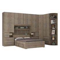Quarto de Casal de Canto e sem Cama Queen 1344SQ Castanho Quarto de Casal de Canto e sem Cama Queen 1344SQ Castanho