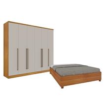 Quarto de Casal Guarda-roupa 6 Portas Portugal e Cama Box Casal Monaco Espresso Móveis Quarto de Casal Guarda-roupa 6 Portas Portugal e Cama Box Casal Monaco Espresso Móveis