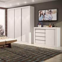 Quarto de Casal Laura com Guarda-Roupa Casal 3 Portas e Cômoda Espresso Móveis Quarto de Casal Laura com Guarda-Roupa Casal 3 Portas e Cômoda Espresso Móveis