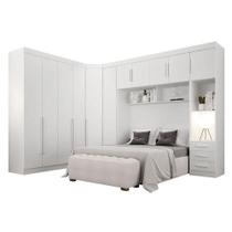 Quarto De Casal Modulado 11 Portas Orion Branco - Leifer Móveis