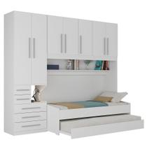 Quarto de Solteiro com 1 Cama apenas com Guarda-Roupa 1326D Branco