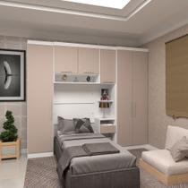 Quarto de Solteiro com Guarda Roupas e Mesa de Cabeceira Alpes Luciane Móveis