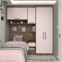 Quarto de Solteiro com Guarda Roupas Mesa de Cabeceira e Nicho Paris Luciane Móveis Quarto de Solteiro com Guarda Roupas Mesa de Cabeceira e Nicho Paris Luciane Móveis