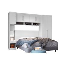 Quarto Demóbile Módena Modena IV 4 Peças (1 Armário Aéreo + 1 Guarda Roupa + 2 Complementos) QCM58 Branco